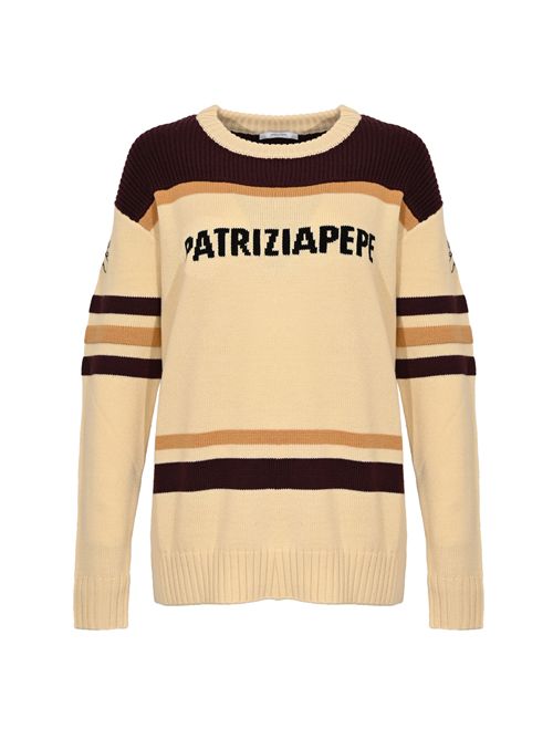 Maglione Racing in misto lana con logo Patrizia Pepe | 2K0352 K298YA34